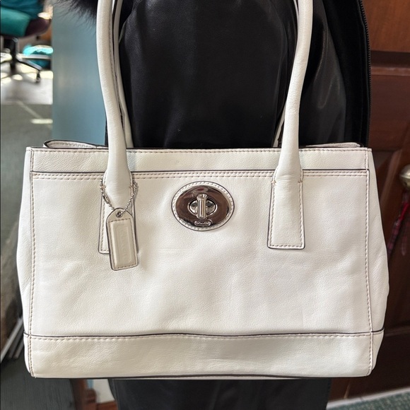 Coach Handbags - Coach F13675 Hampton Madeleine satchel/carryall  smooth thick leather
White  EUC